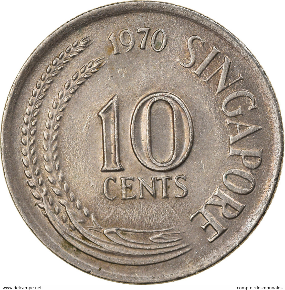 Monnaie, Singapour, 10 Cents, 1970, Singapore Mint, TB+, Copper-nickel, KM:3 - Singapour