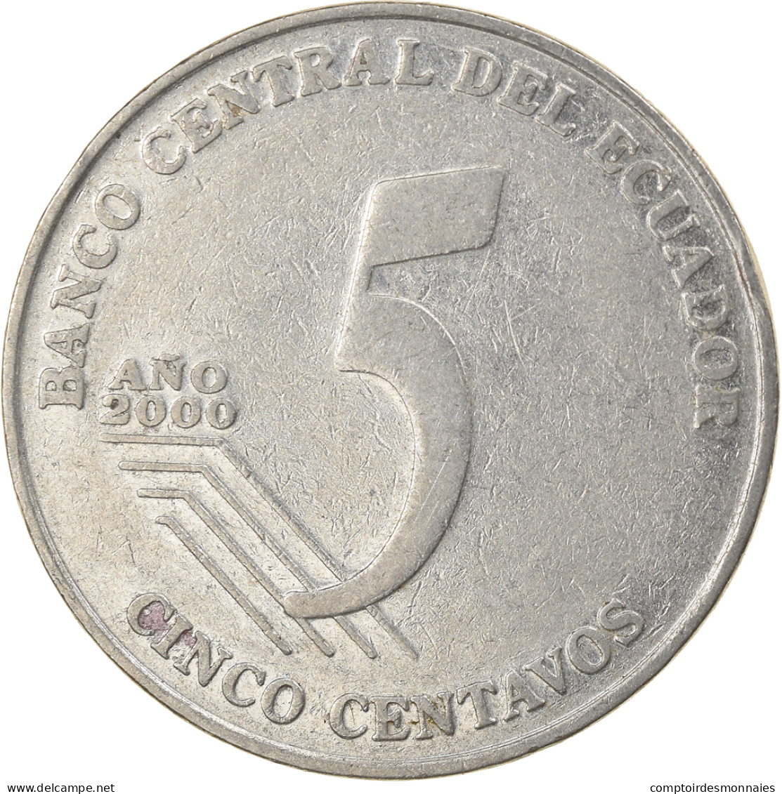 Monnaie, Équateur, 5 Centavos, Cinco, 2000, TB+, Steel, KM:105 - Ecuador