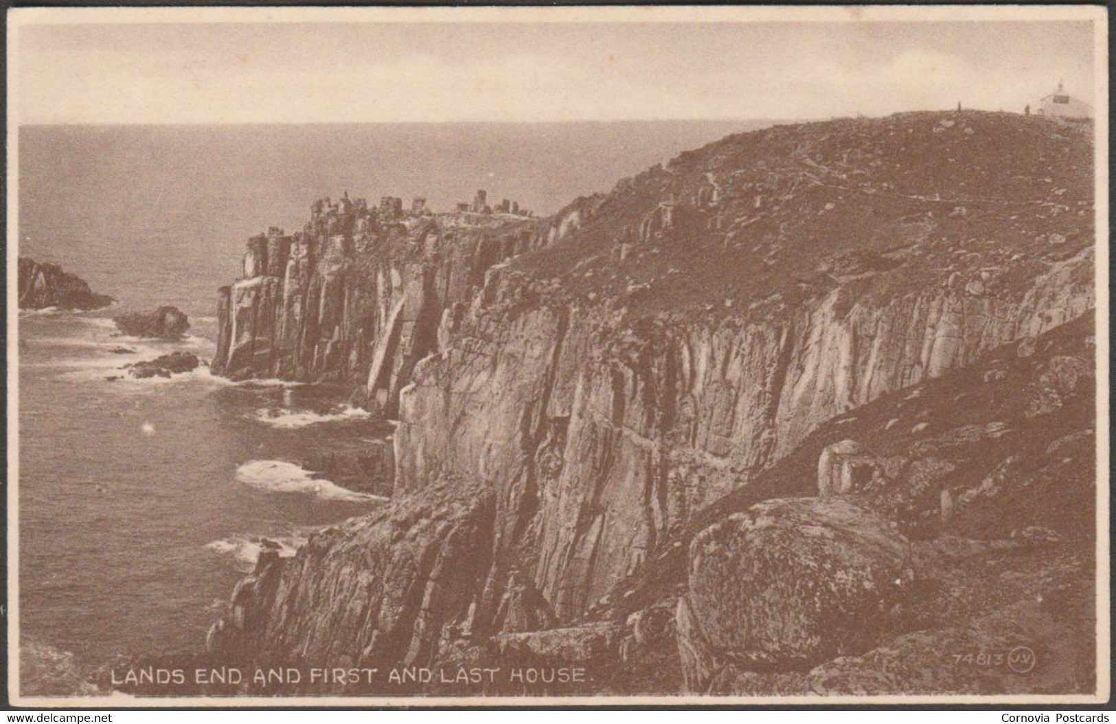 Lands End And First And Last House, Cornwall, 1925 - J Thomas Postcard - Land's End