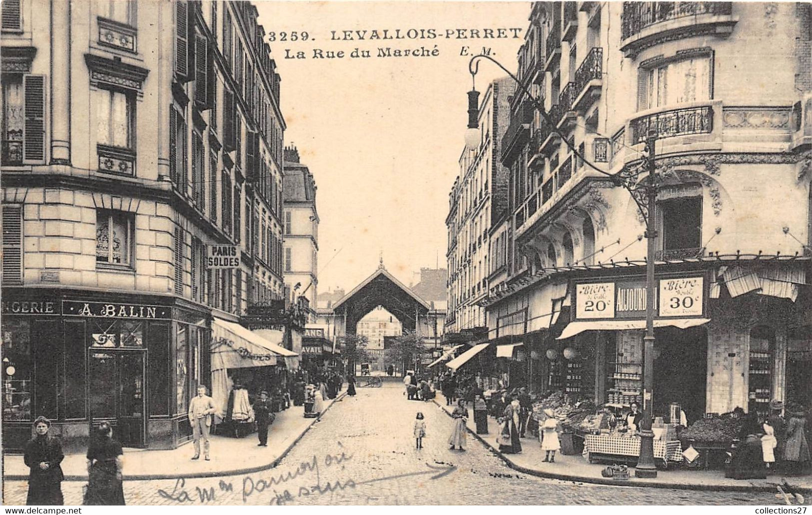 92-LEVALLOIS-PERRET- LA RUE DU MARCHE - Levallois Perret