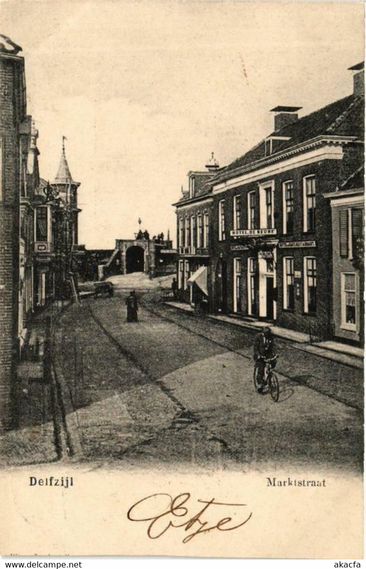 CPA AK DELFZIJL Marktstraat NETHERLANDS (604064) - Delfzijl