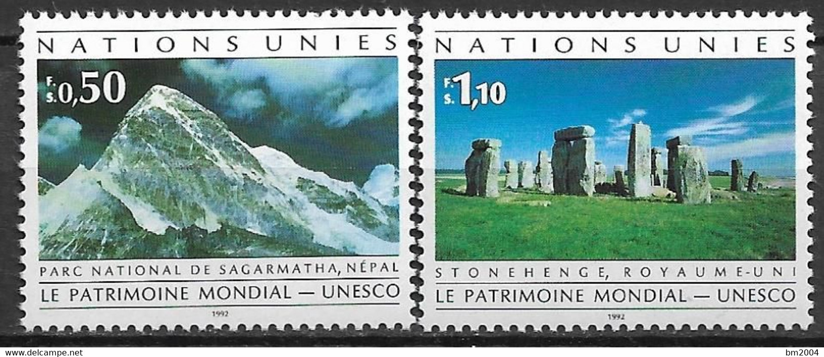 1992 UNO Genf Mi. 210-11**MNH  UNESCO-Welterbe - Nuevos