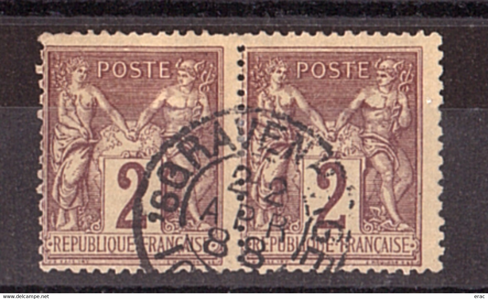 Paire Sage N° 85 - CàD Gravenhage (La Haye, Pays-Bas) 22 Avril 1888 - Peu Courant - 1876-1898 Sage (Tipo II)