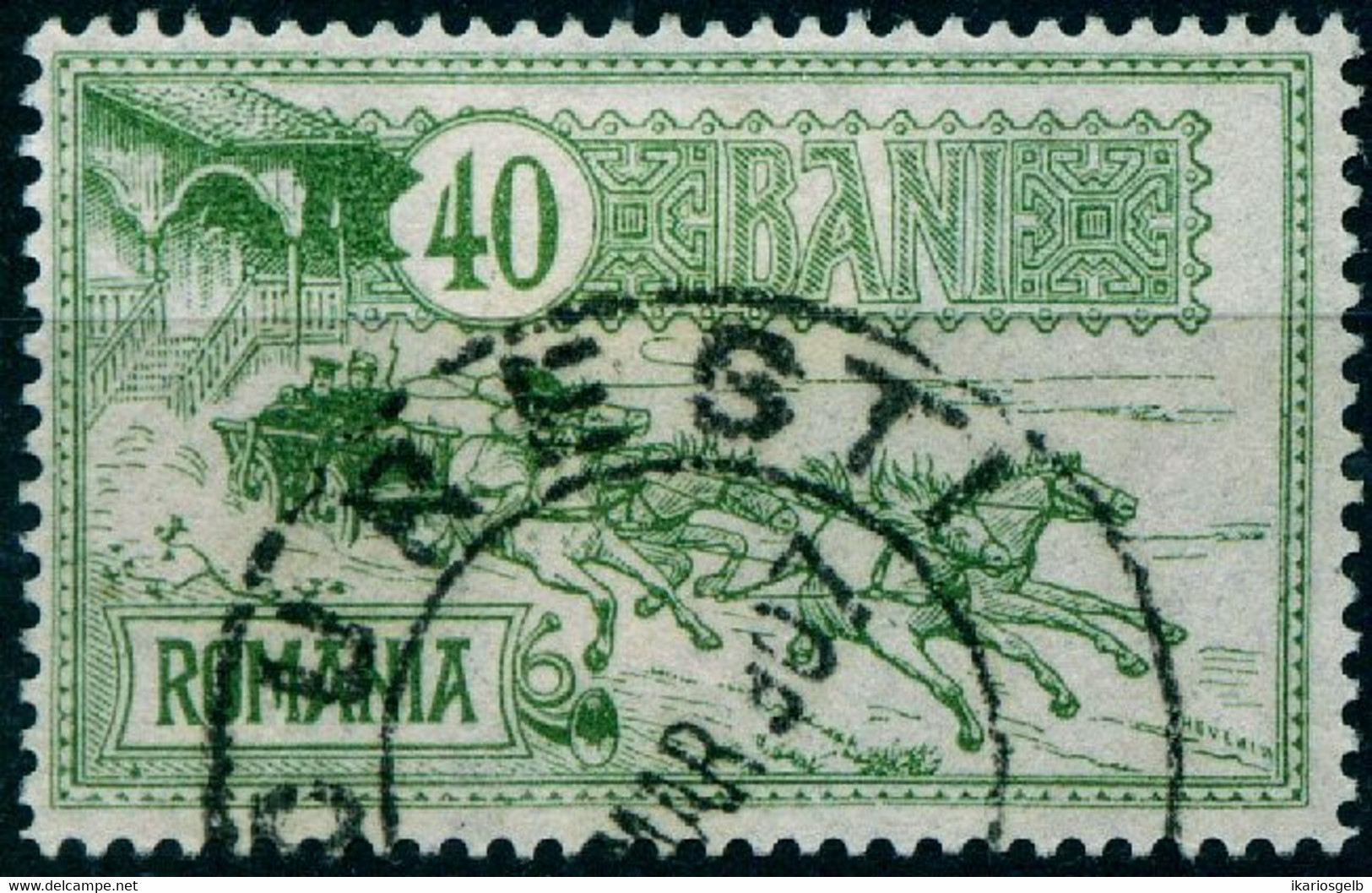 Rumänien Romania 1903 Michel-# 152 " 20-bani Aus Satz Postgebäude Bukarest " Michel ~12 € - Used Stamps