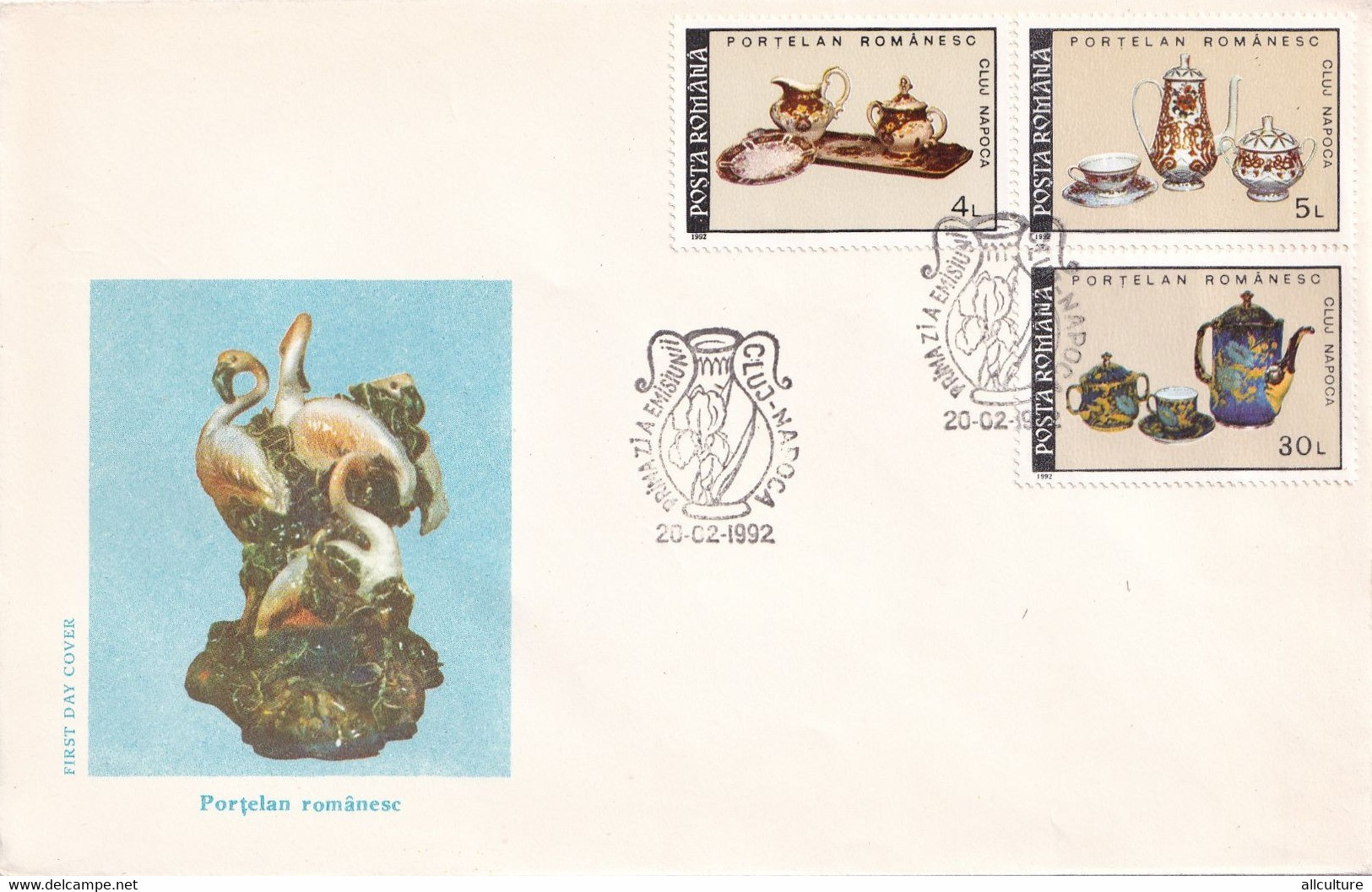 A2852 - Romanian Porcelain, Romania, Cluj Napoca 1992 2 Covers First Day Cover - Porcelaine