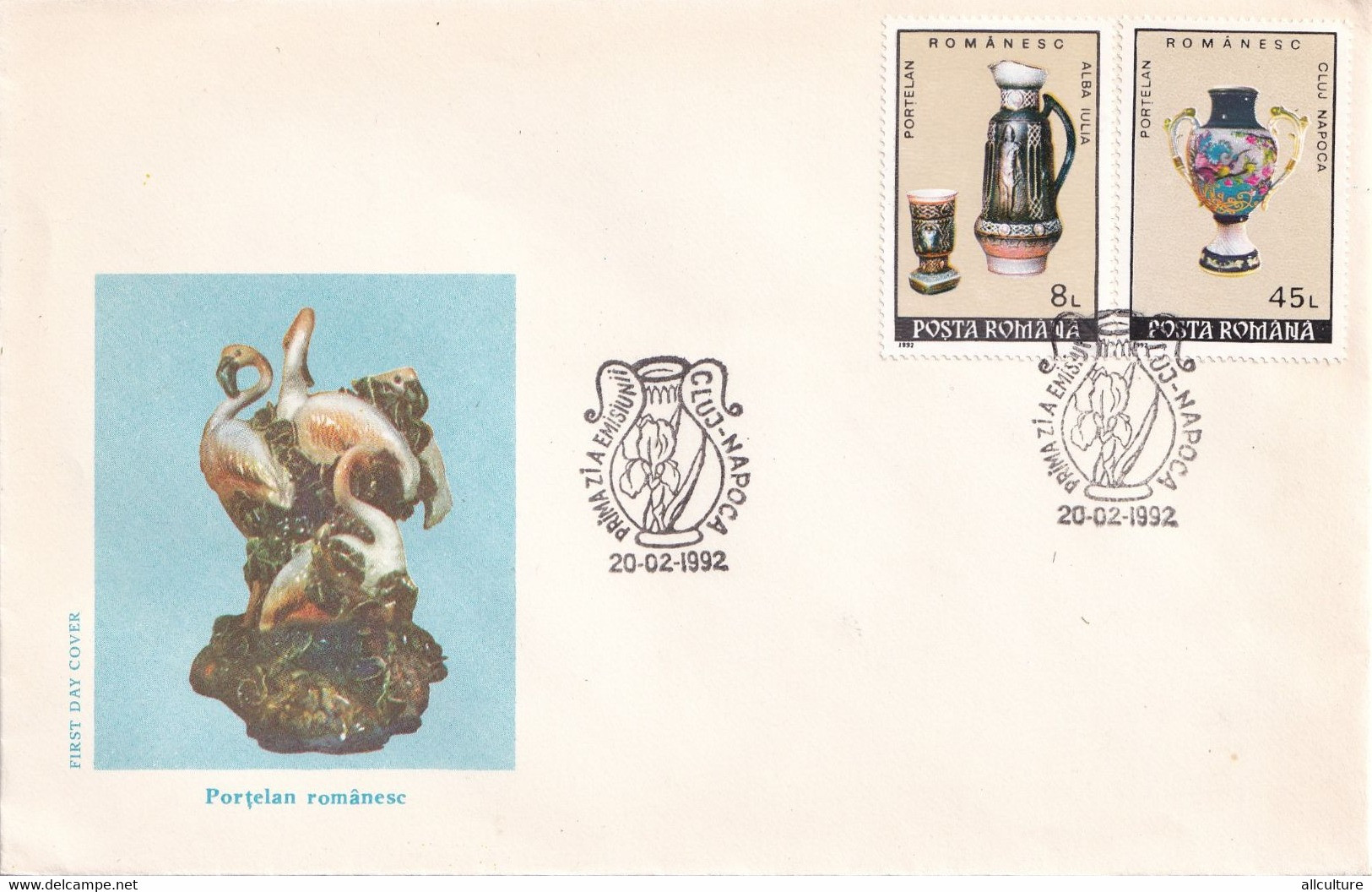 A2852 - Romanian Porcelain, Romania, Cluj Napoca 1992 2 Covers First Day Cover - Porcelain