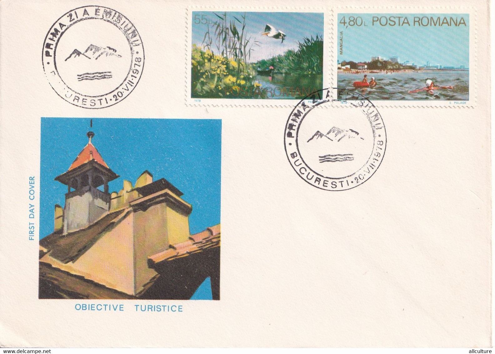 A2860 - Obiective Turistice De Vizitat Romania, Bucuresti 1978, Republica Socialista Romania 4 Covers  FDC - FDC