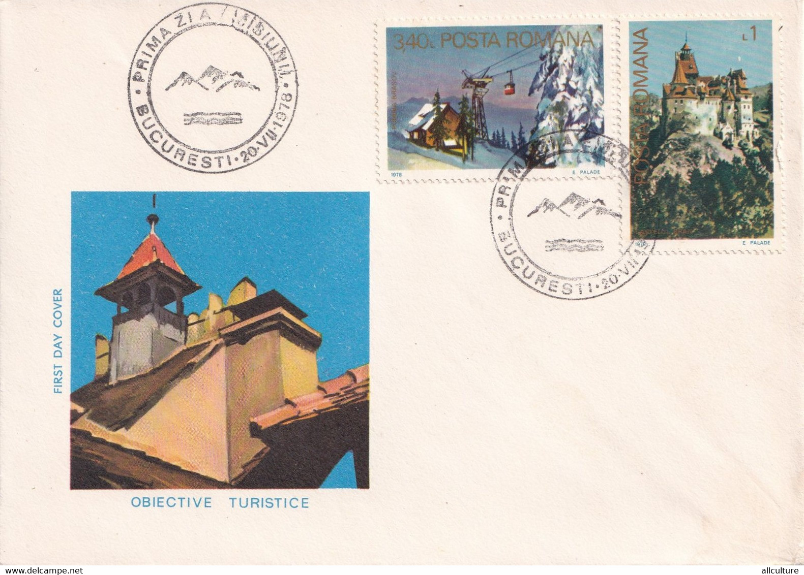 A2860 - Obiective Turistice De Vizitat Romania, Bucuresti 1978, Republica Socialista Romania 4 Covers  FDC - FDC