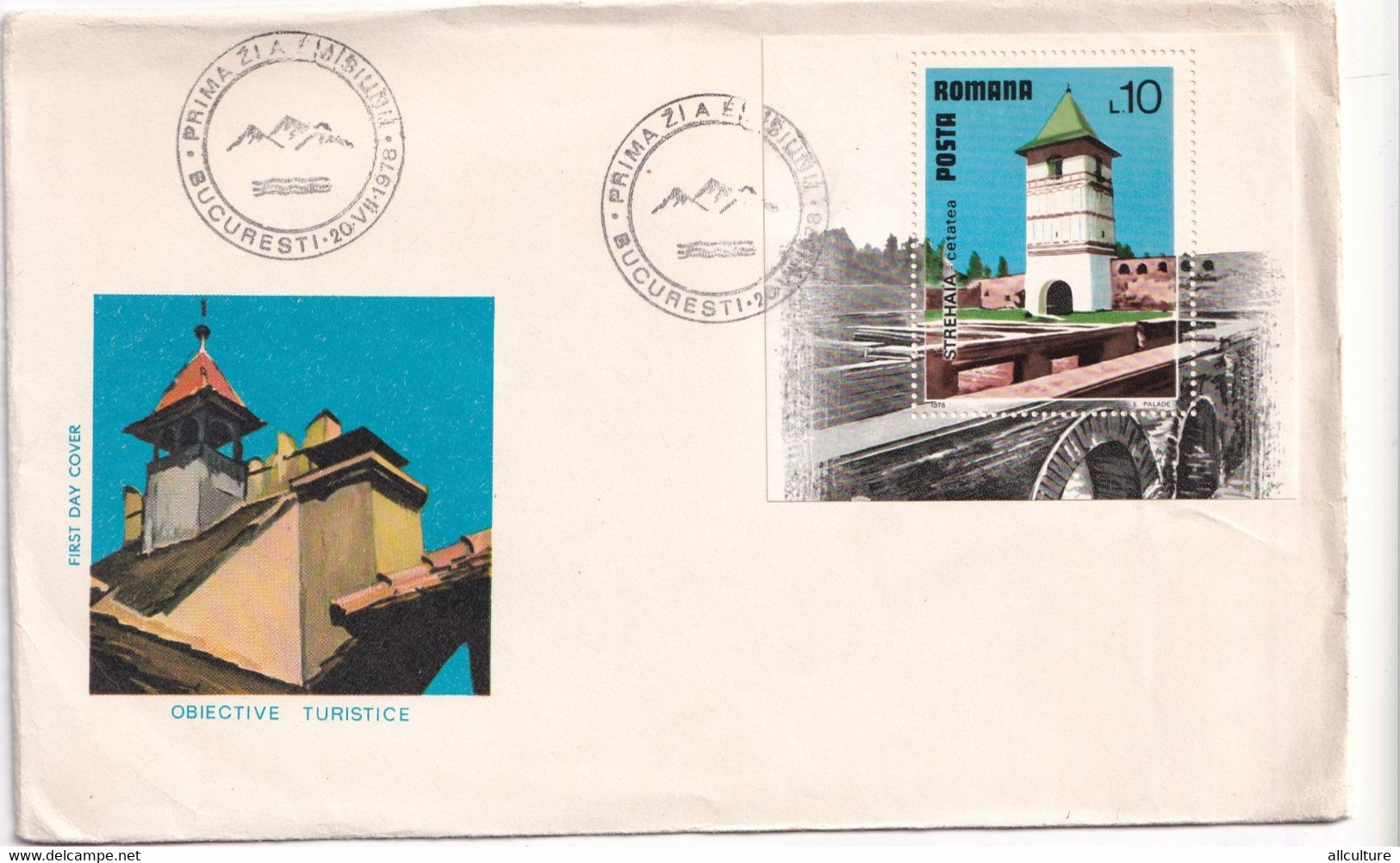 A2860 - Obiective Turistice De Vizitat Romania, Bucuresti 1978, Republica Socialista Romania 4 Covers  FDC - FDC