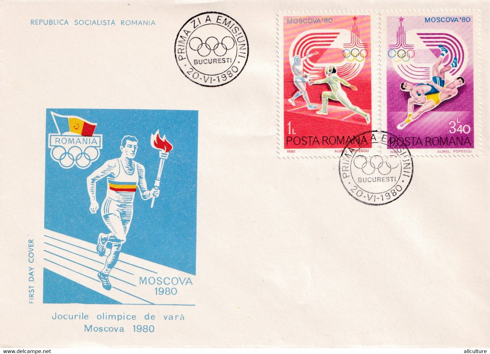 A2862 - Summer Olympic Games In Moscow 1980 URSS, Bucuresti 1980, Socialist Republic Of Romania 3 Covers  FDC - Sin Clasificación