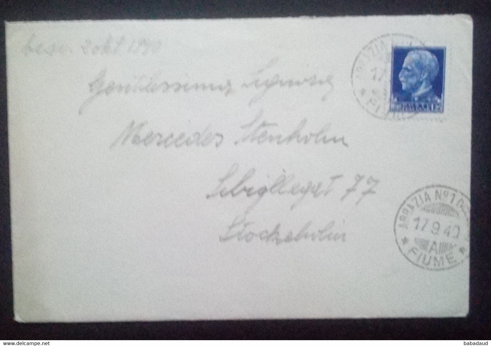 Italy,  Cover,  1L25, ABBAZIA No1 FIUME 17 9 40 > Stockholm - Marcophilia