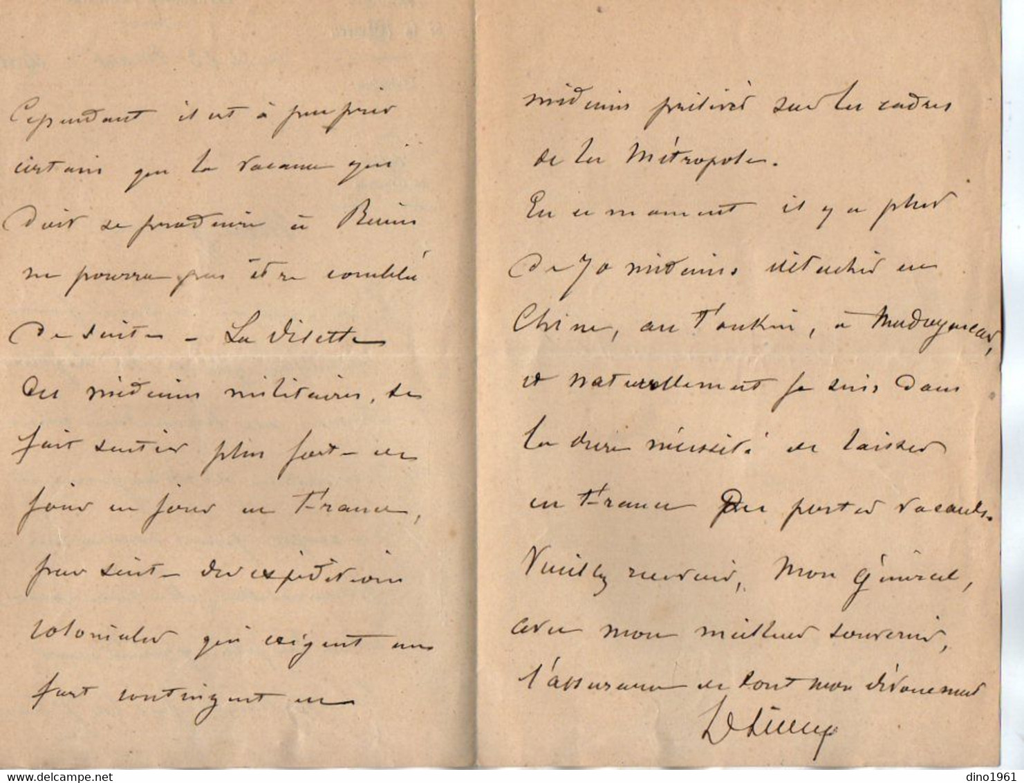 VP18.043 - PARIS 1901 - Lettre Du Ministère De La Guerre - Dokumente