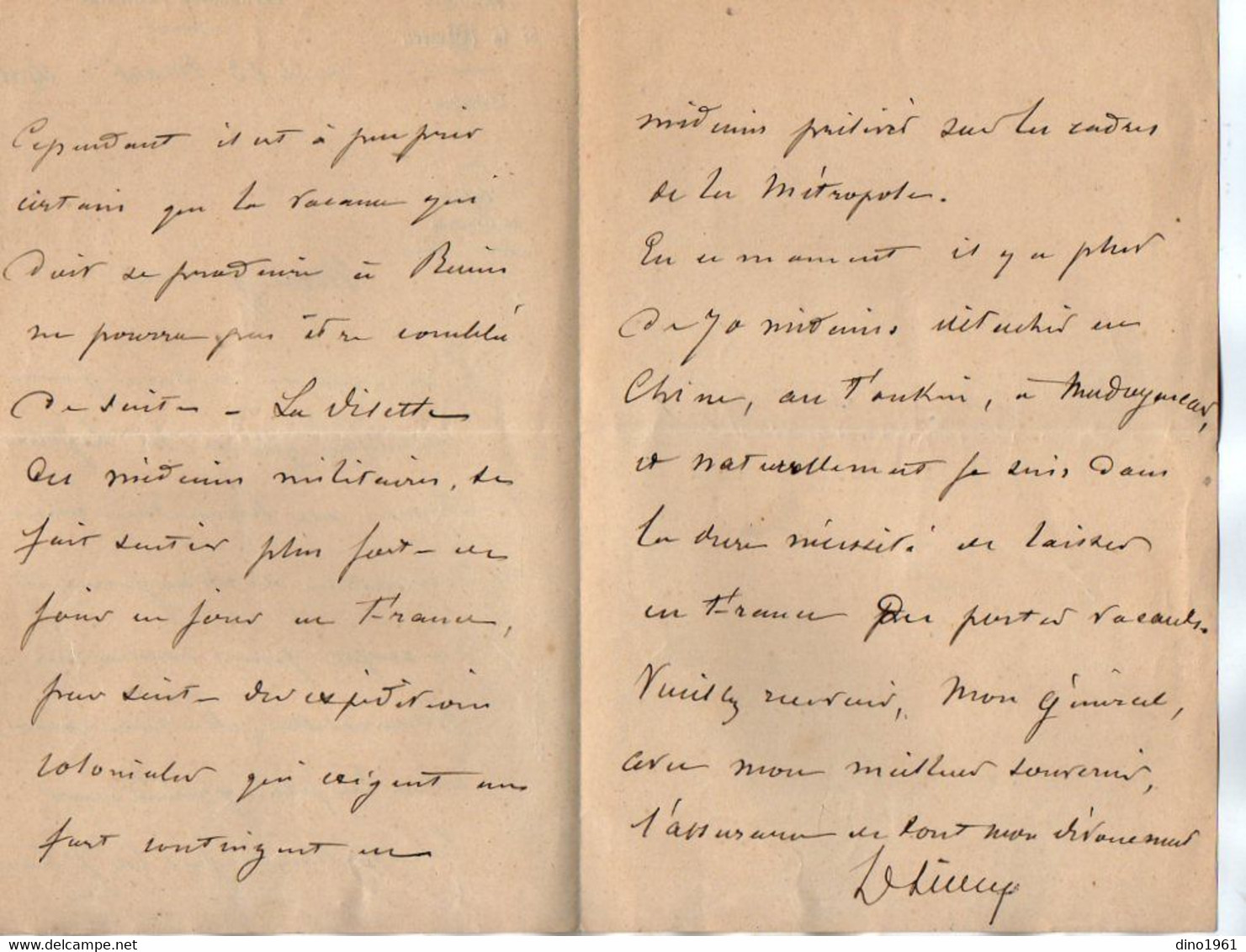 VP18.043 - PARIS 1901 - Lettre Du Ministère De La Guerre - Documenti