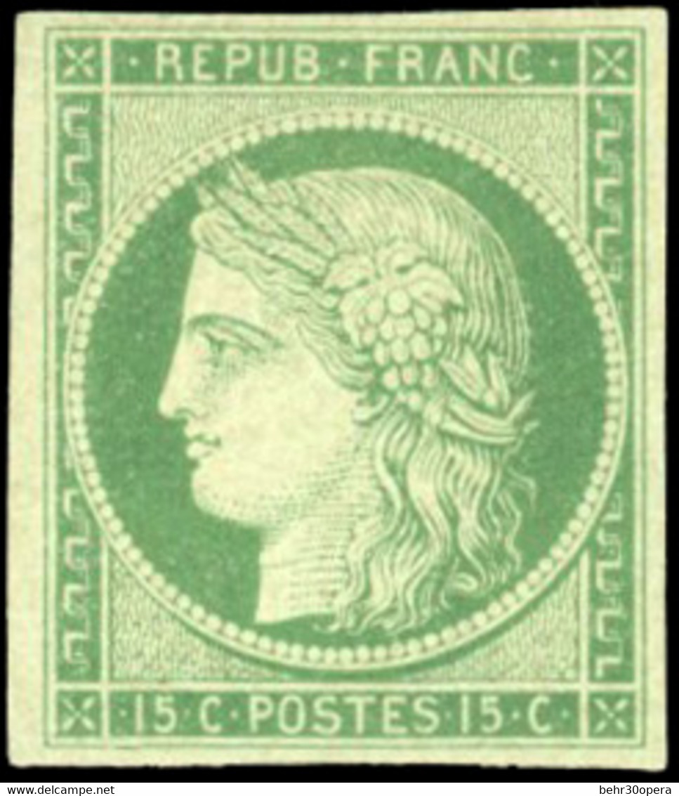 * 15c. Vert. Grande Fraîcheur Postale. Belles Marges. SUP. R. - 1849-1850 Cérès