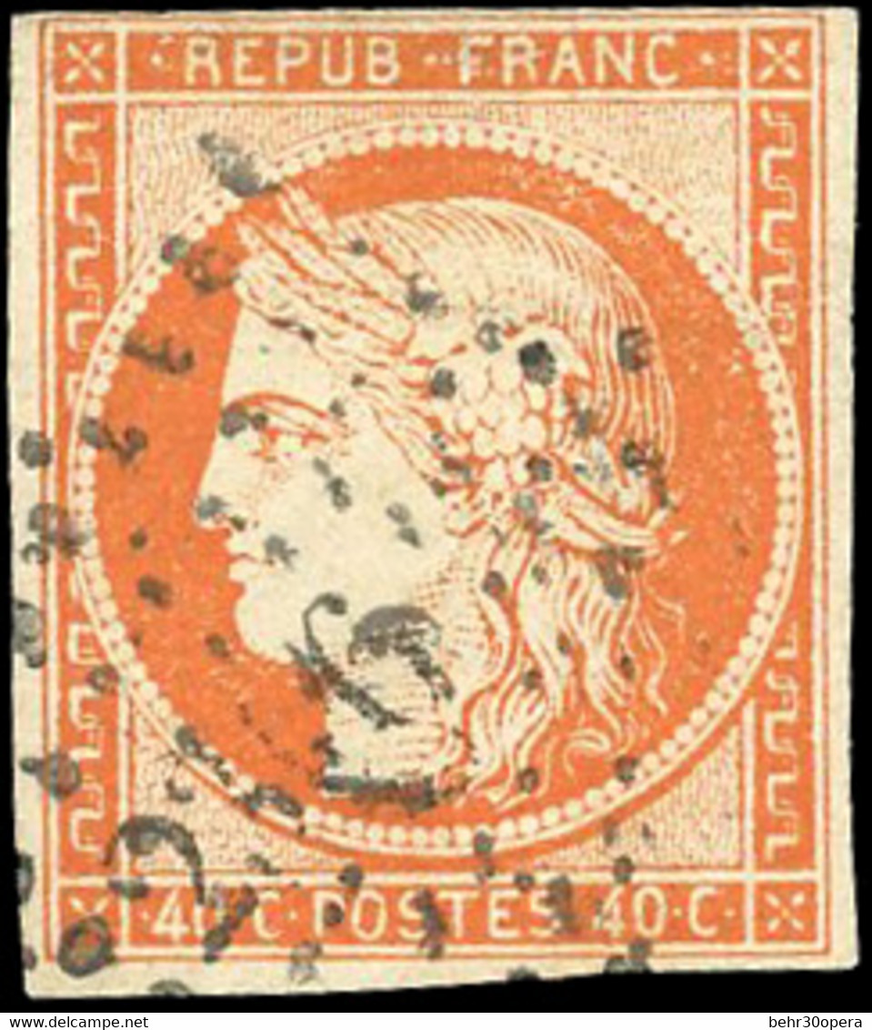 O 40c. Orange. Obl. PC. SUP. - 1849-1850 Cérès