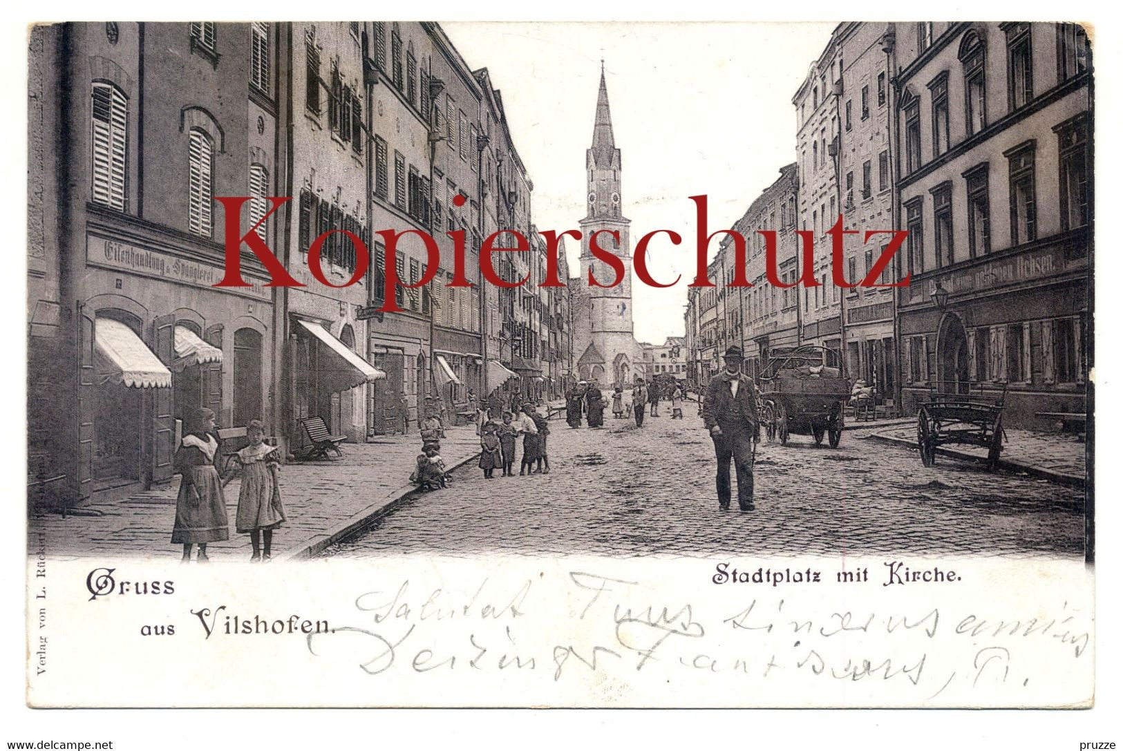 Vilshofen 1900, Stadtplatz Mit Kirche - Nach Gmund - Vilshofen