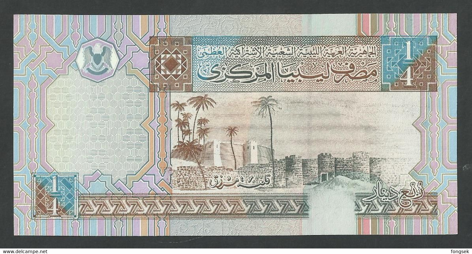 LIBYA. 1/4 + 1/2 DINAR. 2002. Pick 62 + 63. LOT OF 2. UNC / NEUF - Libya