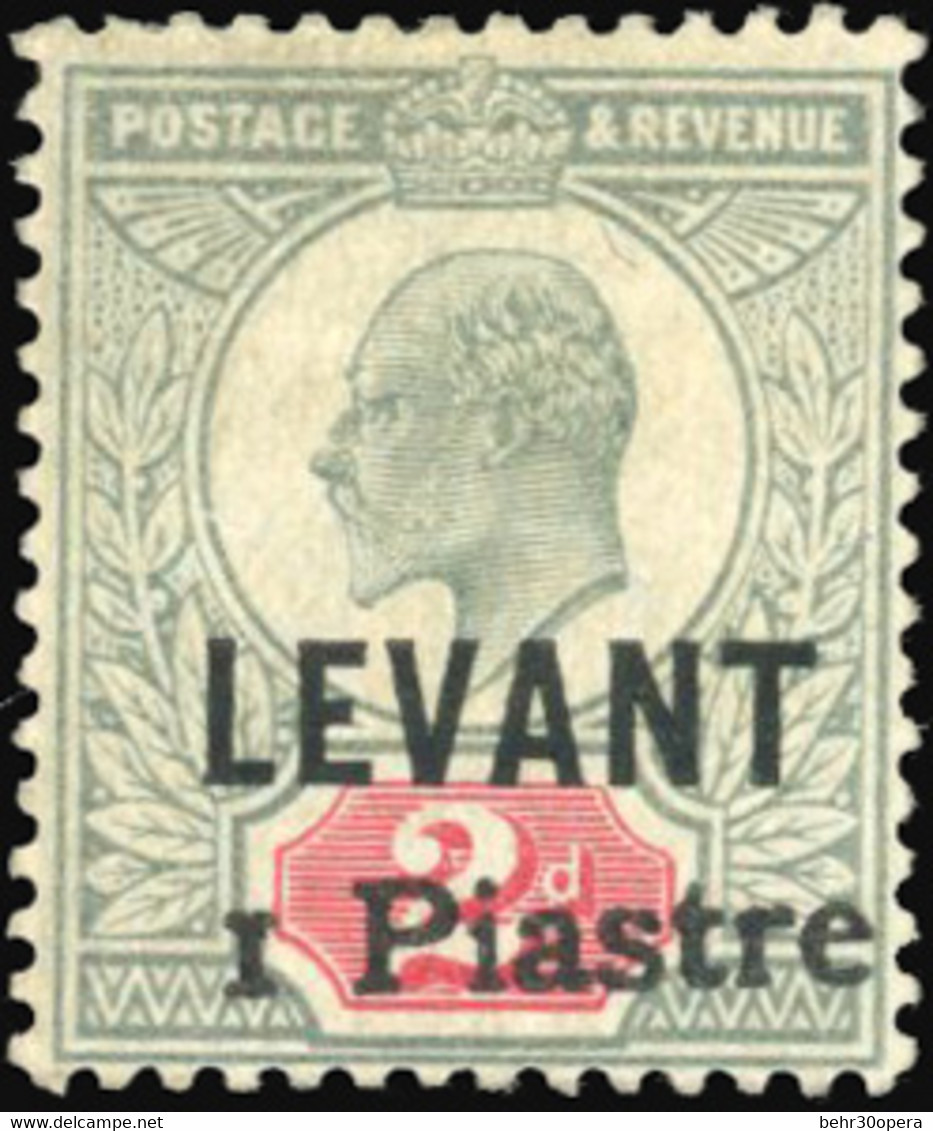 * 1p. On 2p. Grey-green And Carmine. VF. - Levante Britannico