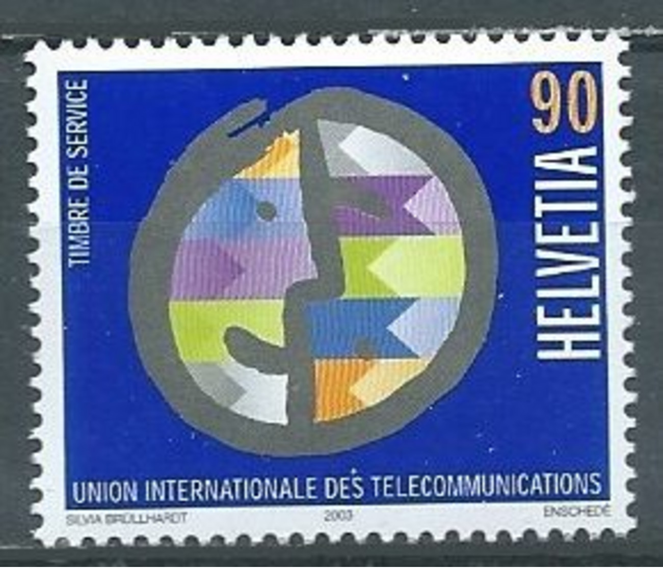 Suisse Timbres De Service YT N°479 Union Internationale Des Télécommunications Neuf ** - Servizio