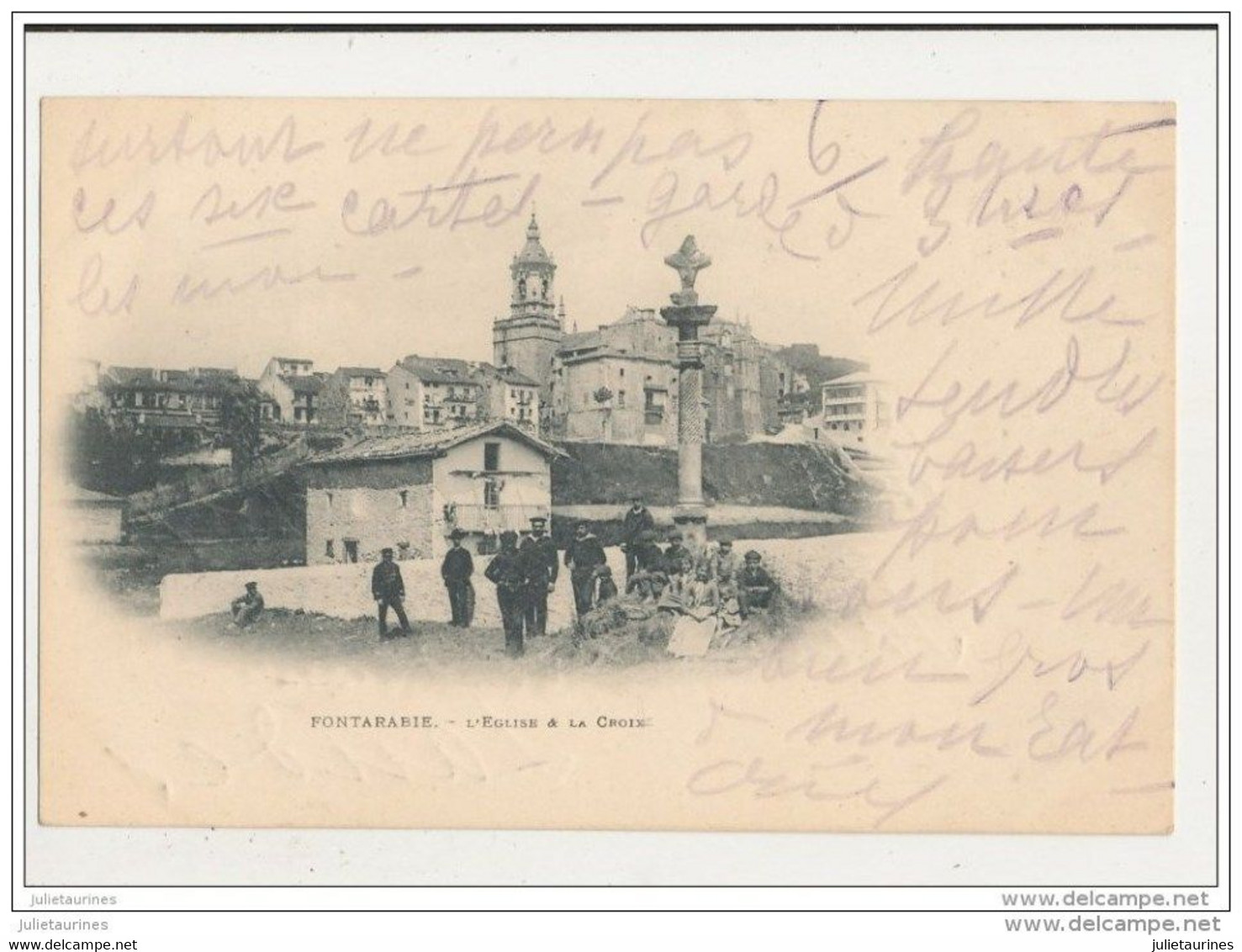 FONTARABIE L EGLISE ET LA CROIX CPA BON ETAT - Guipúzcoa (San Sebastián)