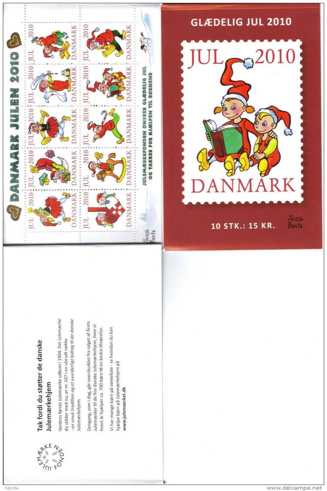 Carnet De Vignettes De Noël Du Danemark De 2010 15kr - Variétés Et Curiosités