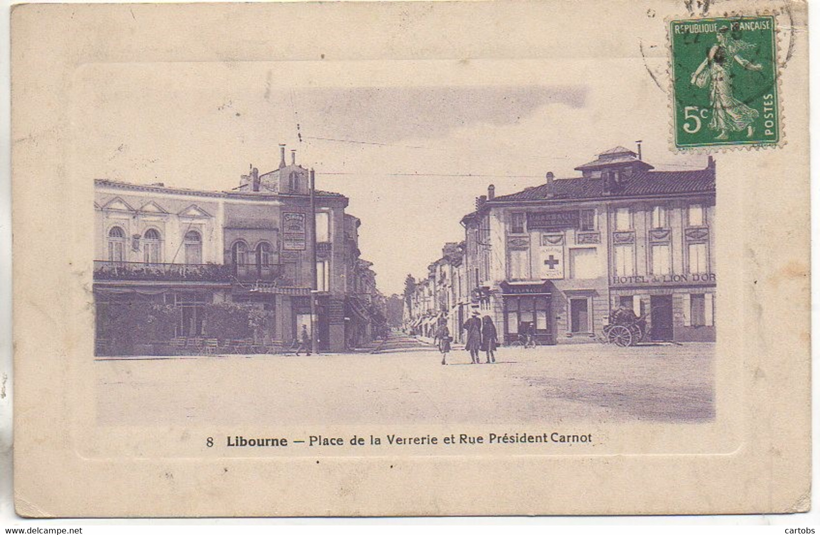 33  LIBOURNE  PLace De La Verrerie Et Rue Du Président Carnot - Libourne