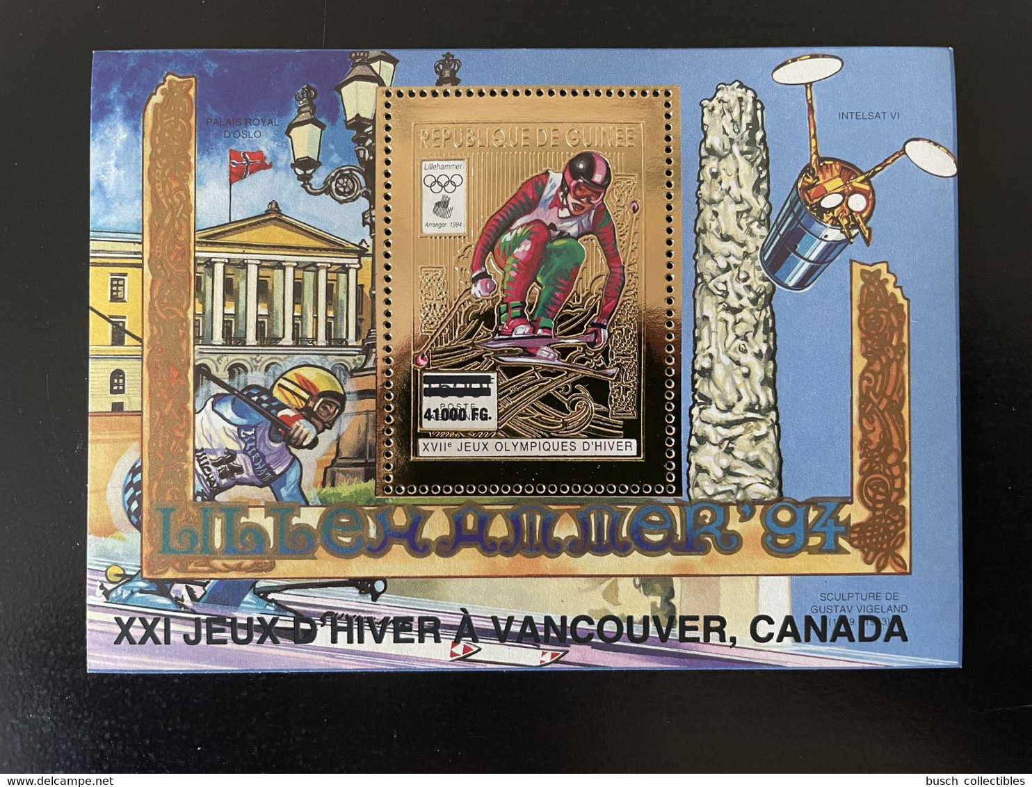 Guinée Guinea 2009 Mi. Bl. 1728 Surchargé Overprint Or Gold Olympic Lillehammer 1994 Vancouver 2010 Jeux Olympiques - República De Guinea (1958-...)