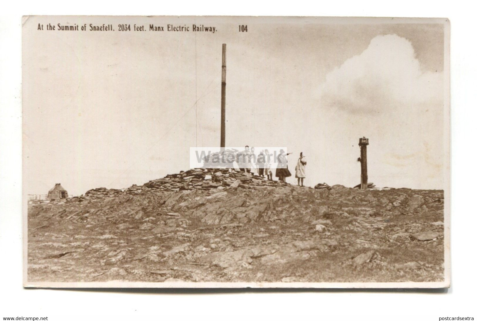 At The Summit Of Snaefell - Women, Raincoats - 1948 Used Isle Of Man Postcard, Summit Cachet On Back - Isola Di Man (dell'uomo)