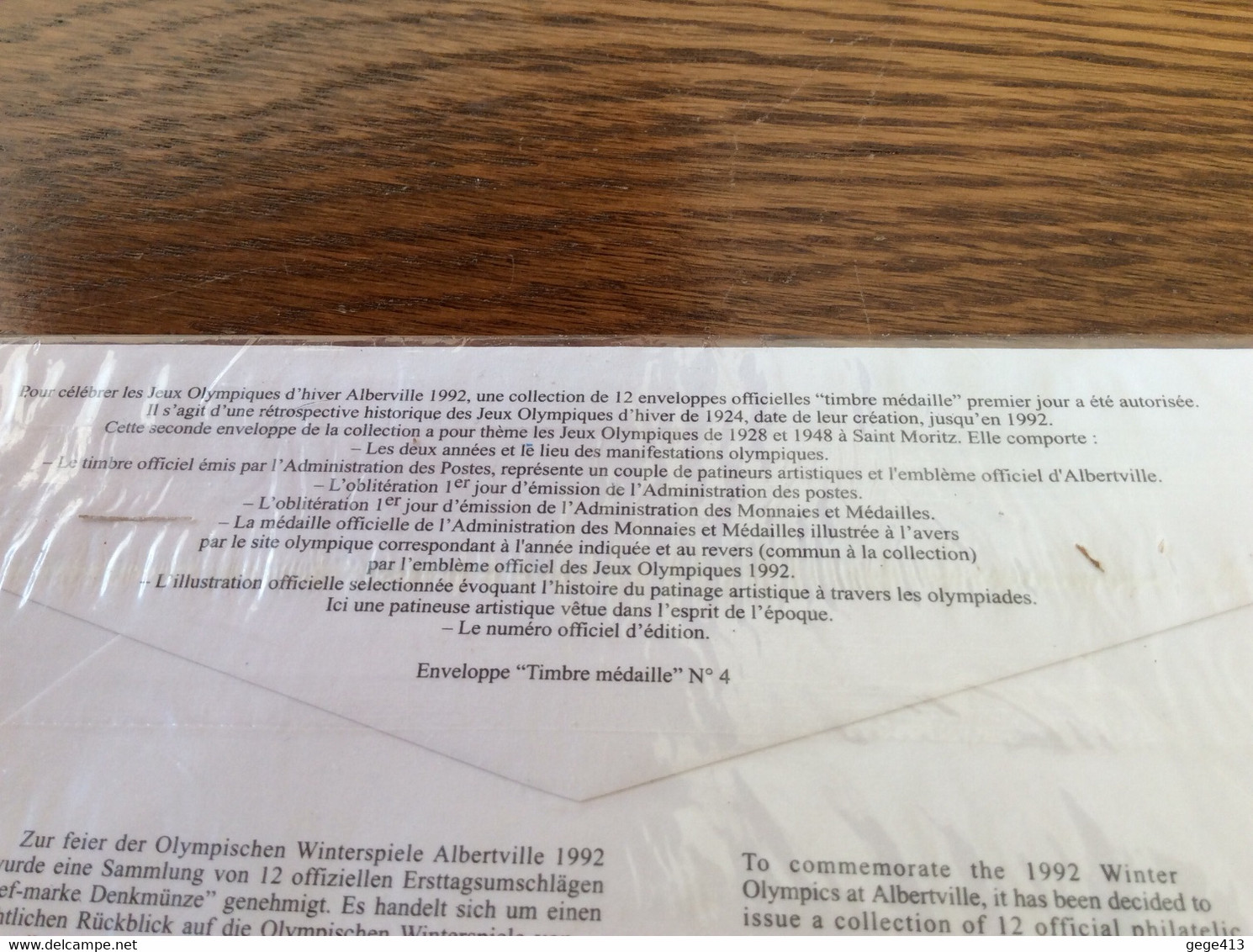 2 Enveloppes Officielles De L’administration Des Monnaies Et Médailles Albertville - Errors & Oddities