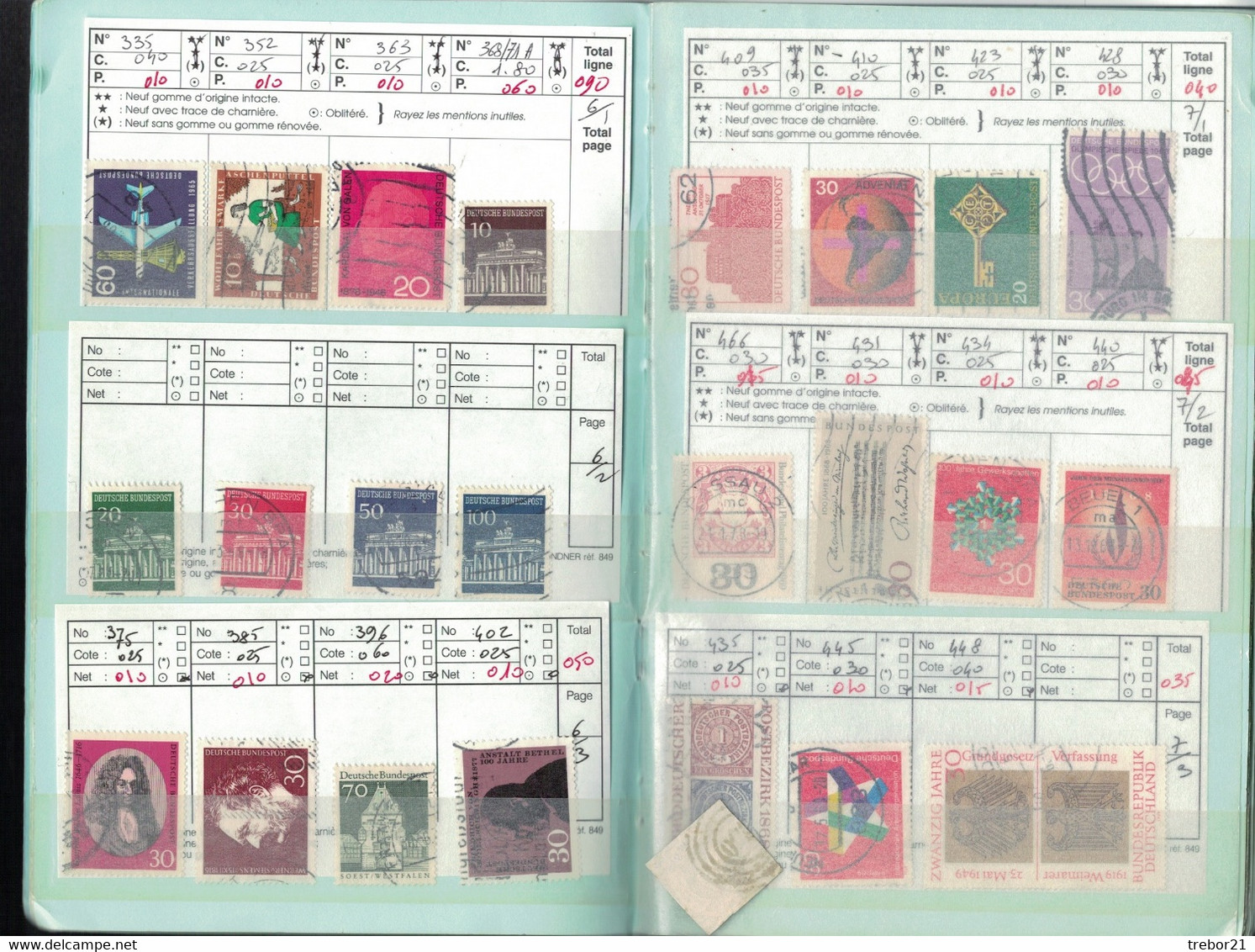 Carnet DALLEMAGNE FÉDÉRALE .  - Cote  2012 = 449 €uros - Collections (en Albums)