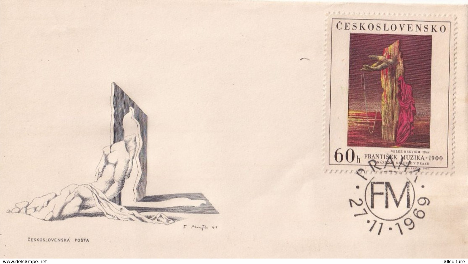 A2956 -  Ceskoslovenska Statni Posta, Frantisek Muzika,, Praha 1969 Czech Republic - Brieven En Documenten