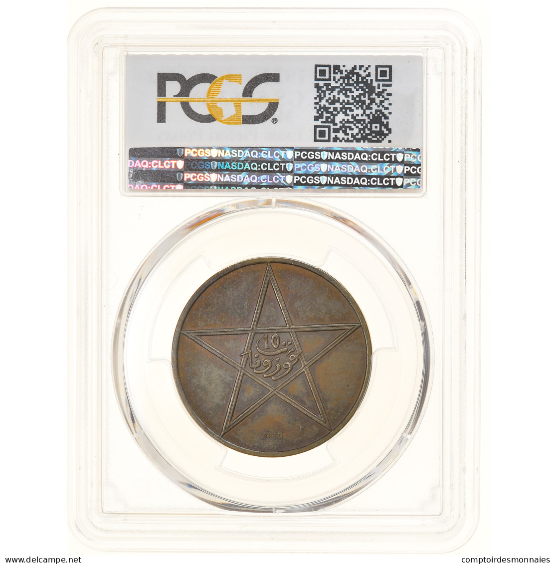 Monnaie, Maroc, Yusuf, 10 Mazunas, 1921 (AH 1340), Poissy, Essai-Piéfort, PCGS - Morocco