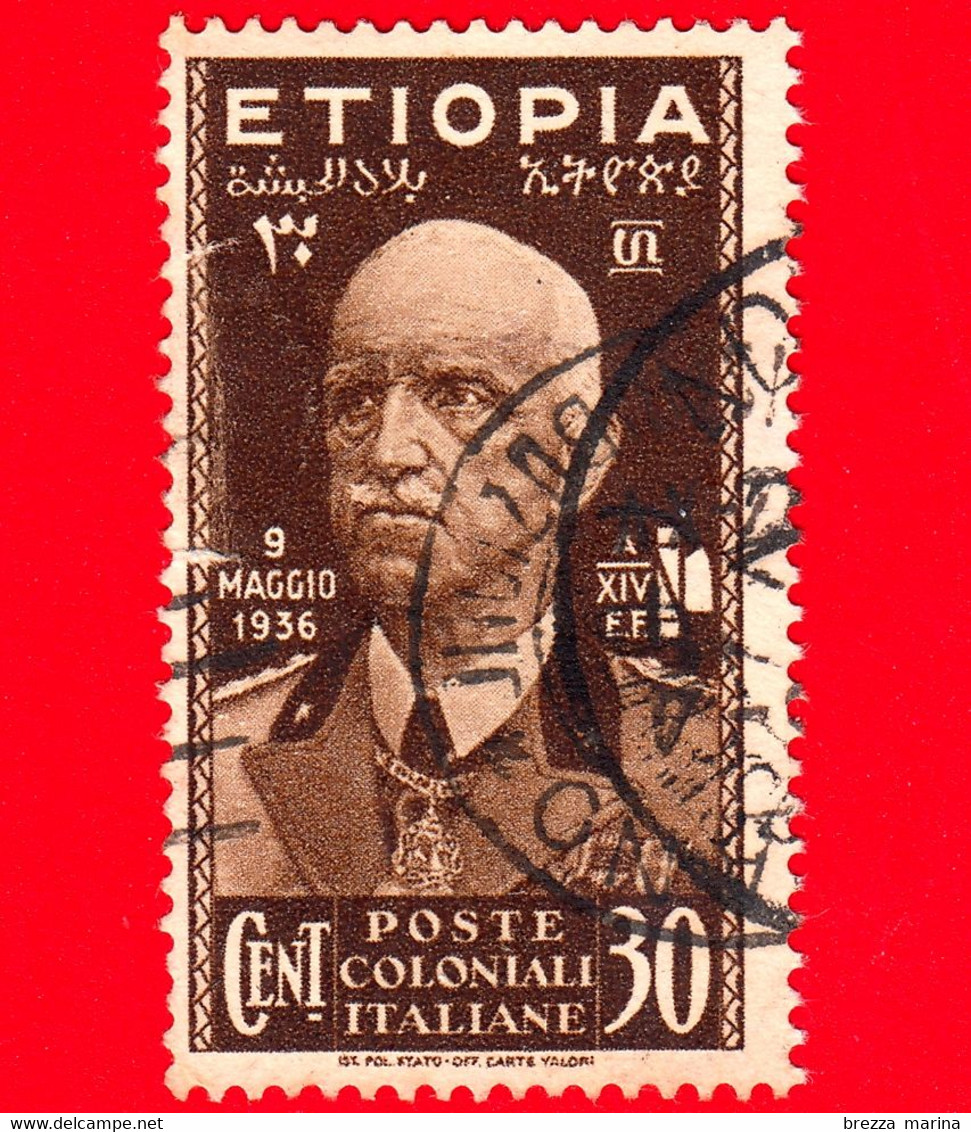 ITALIA - Usato - 1936 - Colonie - Etiopia - Effigie Di Vittorio Emanuele III - 30 C. - Ethiopië