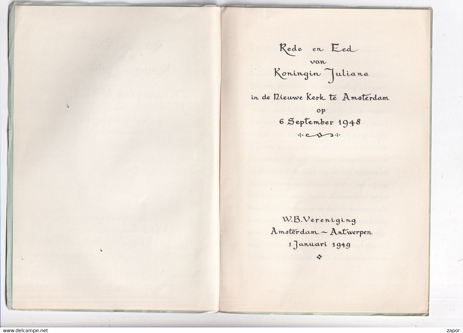 Rede En Eed Van Koningin Juliana In De Nieuwe Kerk Te Amsterdam - 1948 - Literatuur