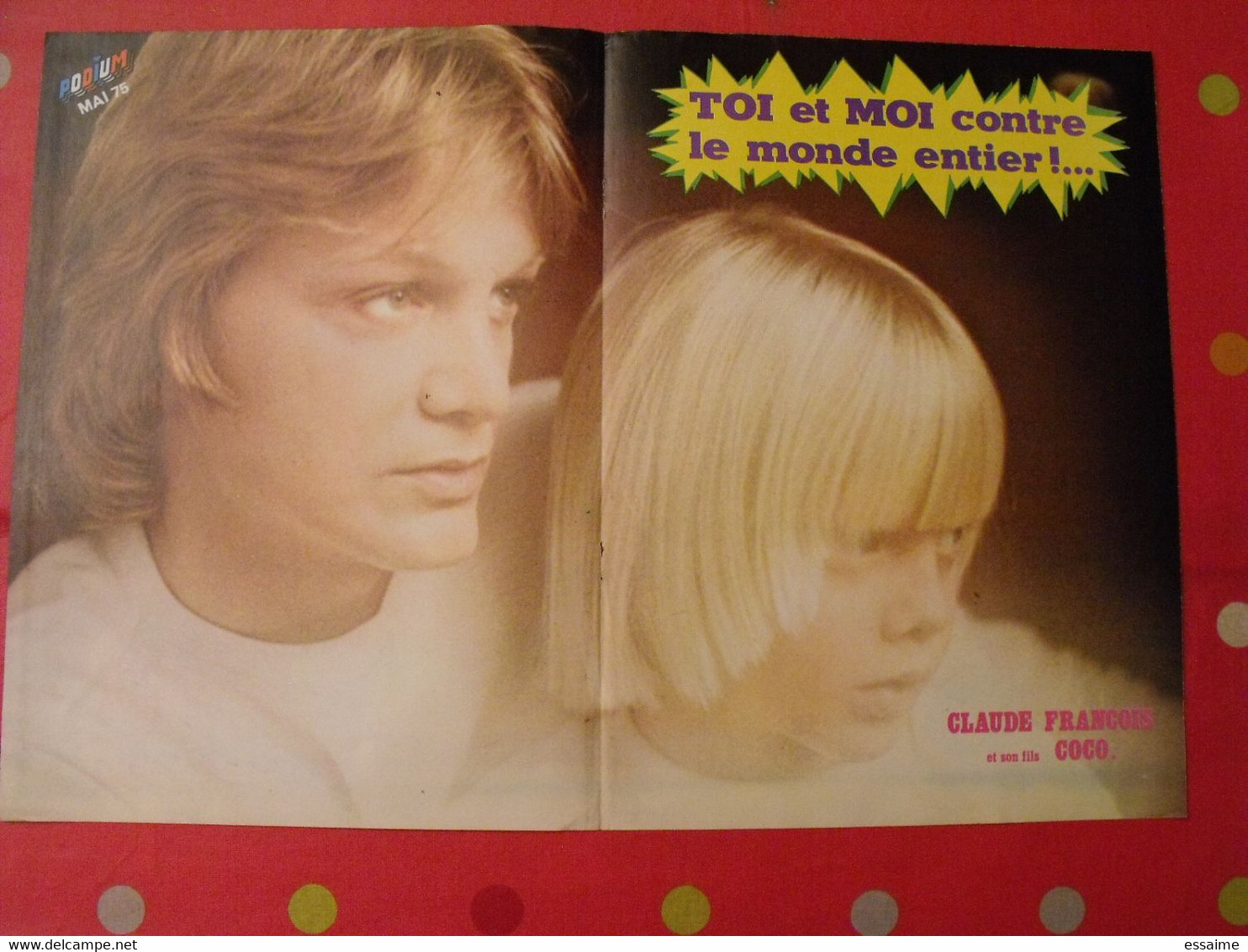 Poster Claude François Et Coco + Gérard Lenorman. 1975. Podium - Manifesti & Poster