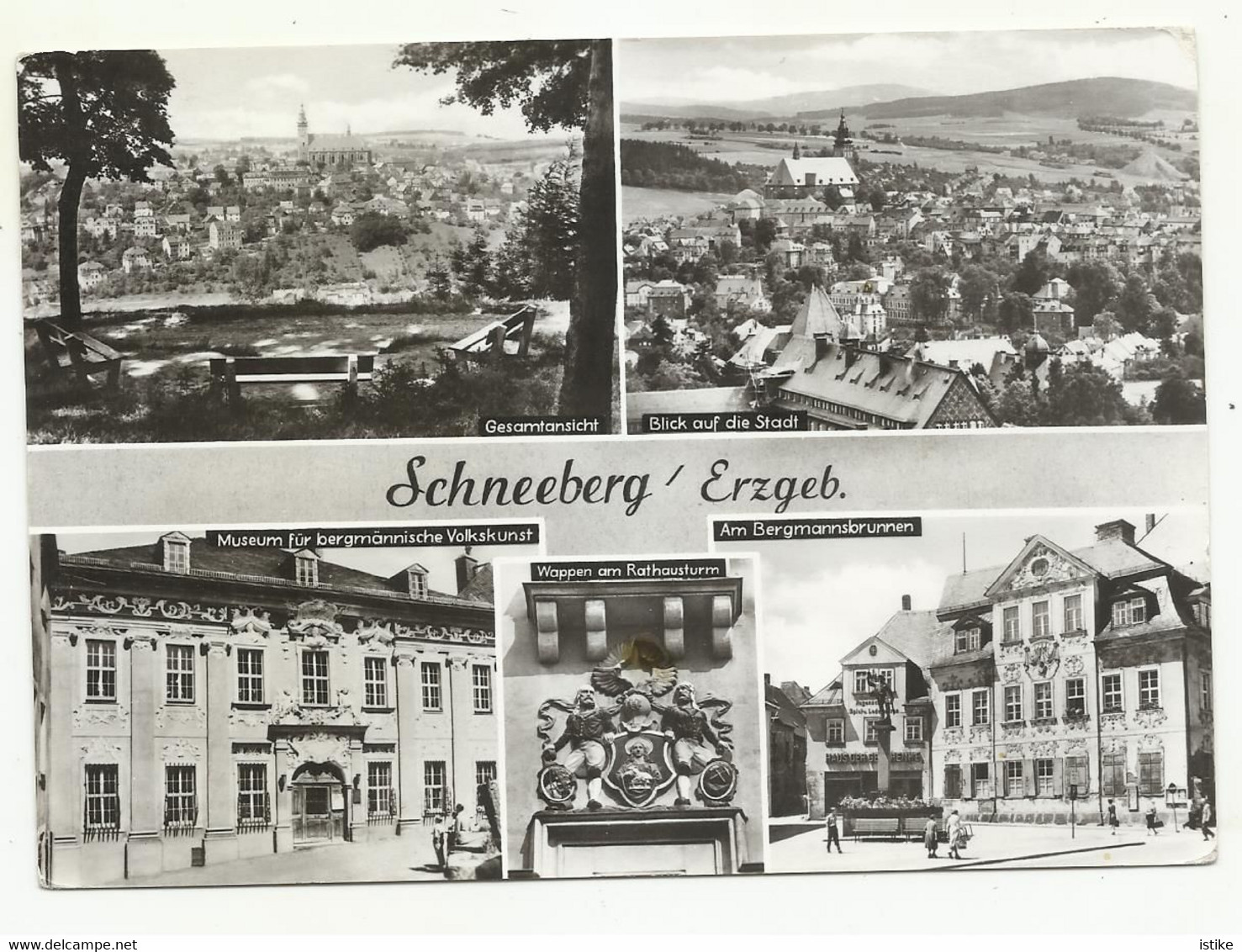 Germany, Schneeberg, Multi View With Coat Of Arms,1974. - Schneeberg