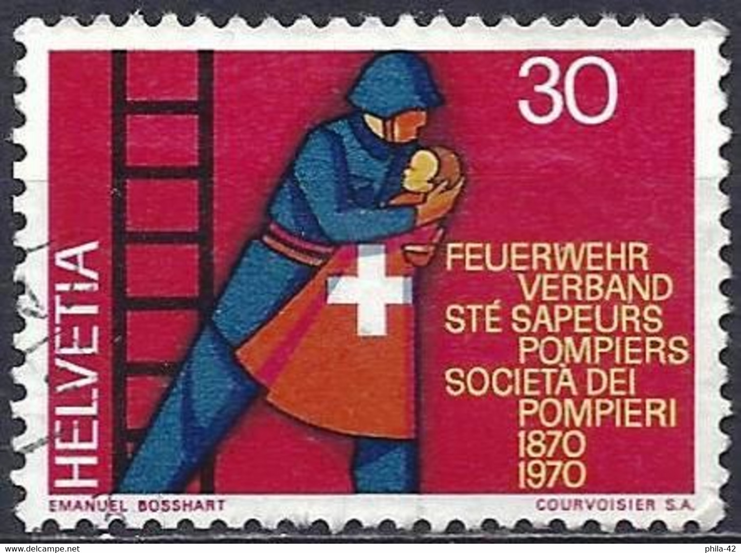 Switzerland 1970 - Mi 919 - YT 852 ( Firefighter ) - Feuerwehr