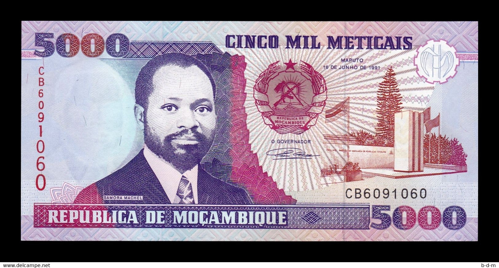 Mozambique 5000 Meticais 1991 Pick 136 SC UNC - Mozambique