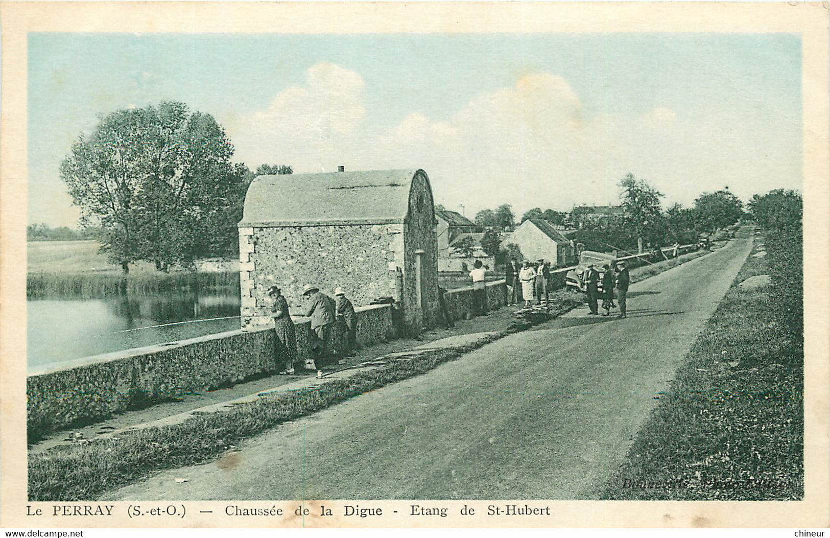 LE PERRAY CHAUSSEE DE LA DIGUE ETANG DE SAINT HUBERT PECHEURS A LA LIGNE - Le Perray En Yvelines