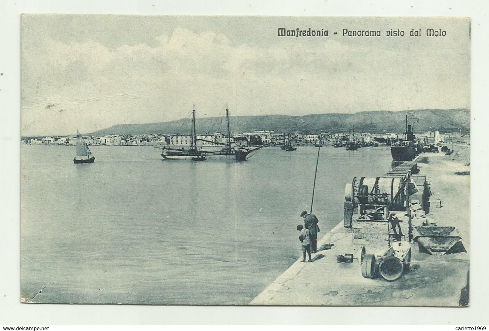 MANFREDONIA - PANORAMA VISTO DAL MOLO 1930   VIAGGIATA  FP - Manfredonia