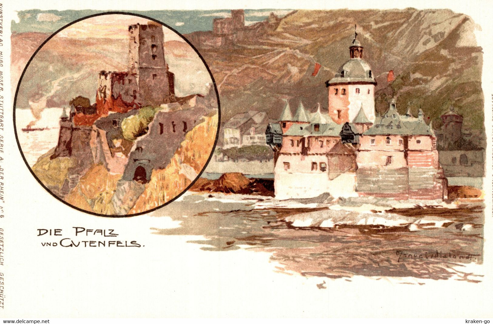 CPA M. WIELANDT - Gutenfels Castle, Germania, Allemagne - Panorama - NV - W004 - Wielandt, Manuel