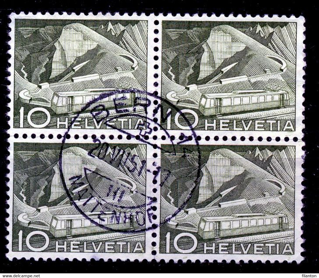 HELVETIA - Mi Nr 531 - Viererblock - "BERN 14 - MATTENHOF" - (ref. 3115) - Otros & Sin Clasificación