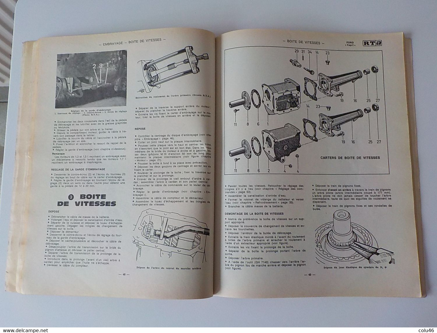 1975 Revue Technique Automobile Ford Capri 1300 1500 1700 2000 2300 Boulogne Billancourt Ford Allemagne - Cars