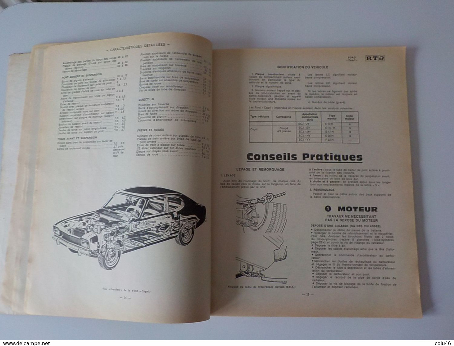 1975 Revue Technique Automobile Ford Capri 1300 1500 1700 2000 2300 Boulogne Billancourt Ford Allemagne - Cars