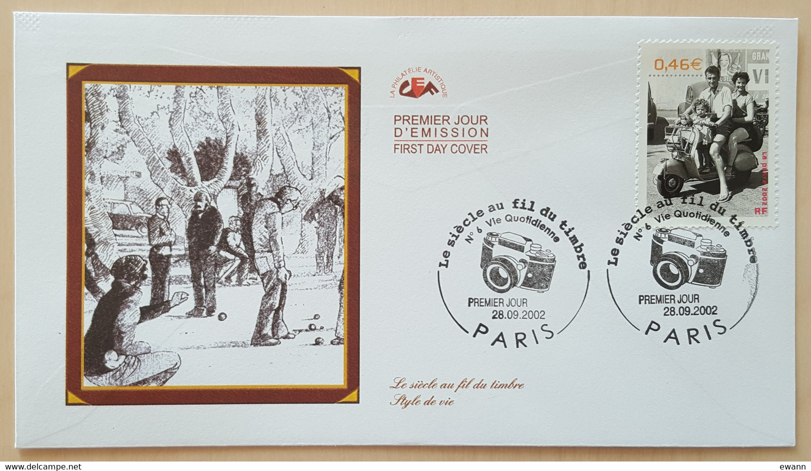 FDC 2002 - YT N°3521 - LE SIECLE AU FIL DU TIMBRE / VIE QUOTIDIENNE - PARIS - 2000-2009