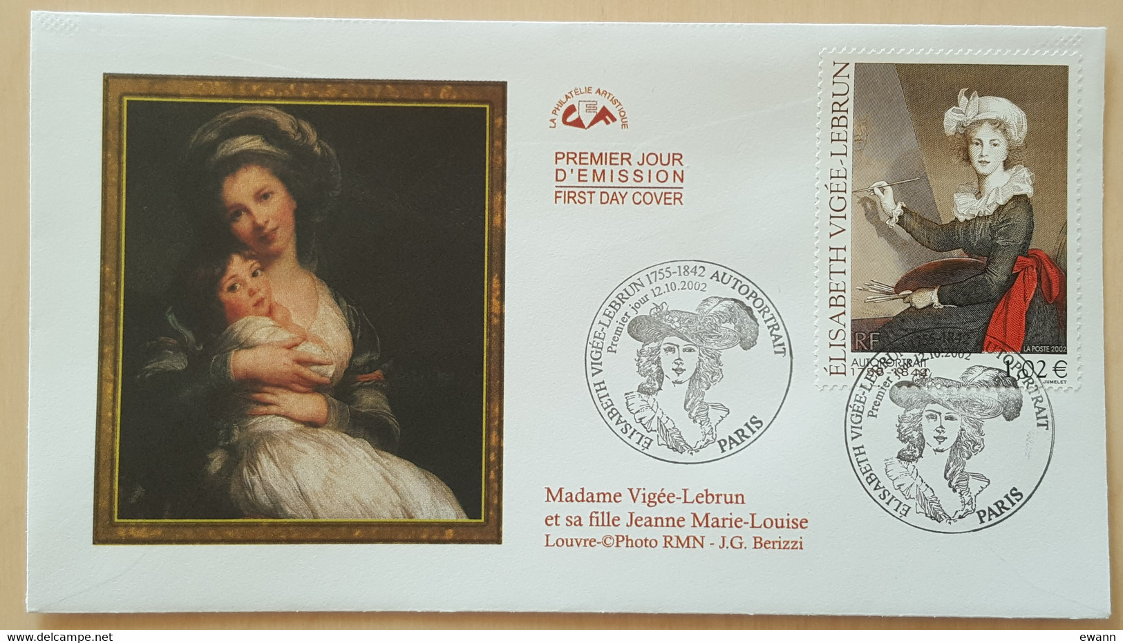 FDC 2002 - YT N°3526 - ELISABETH VIGEE LEBRUN - PARIS - 2000-2009