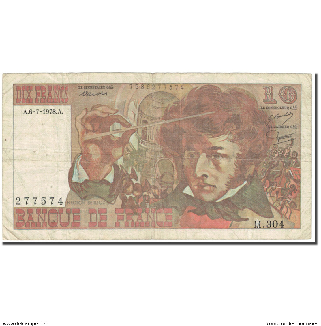 France, 10 Francs, 1978, 1978-07-06, B, KM:150c - 10 F 1972-1978 ''Berlioz''