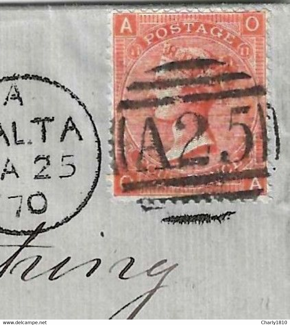 Vorläufer Großbritannien 4 Pence Mit Stempel A25 (Malta) - Malta (...-1964)