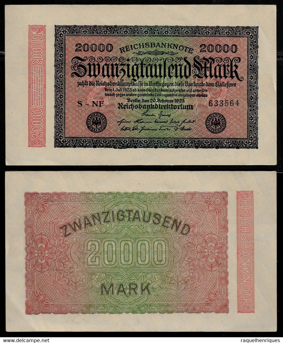 GERMANY BANKNOTE 20000 MARK 1923 P#85e AUNC (NT#05) - 10.000 Mark