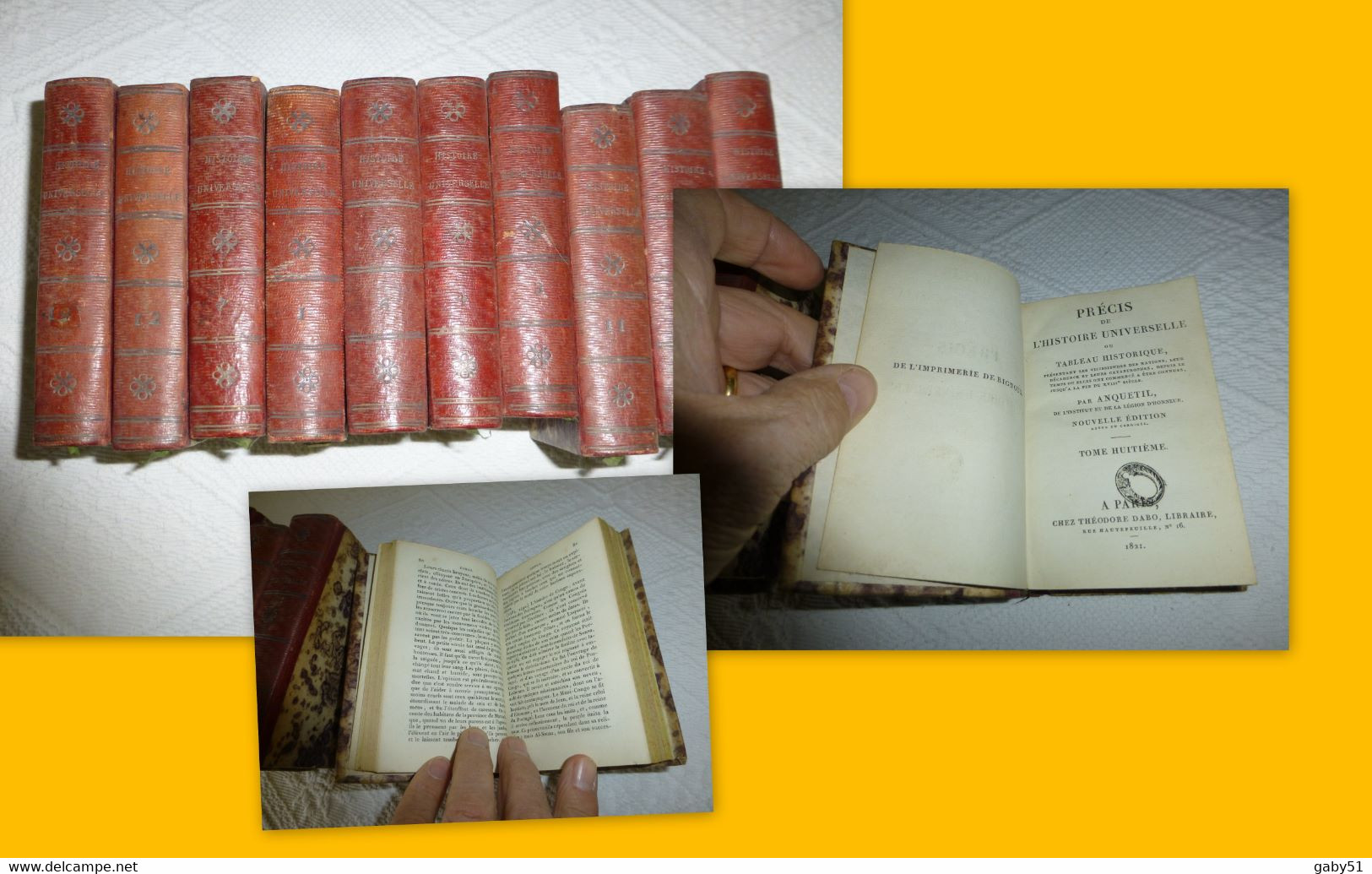 Précis De L'histoire Universelle Par Anquetil, Edit DABO, 1821, 10 Volumes  ; SOL05 - 1801-1900